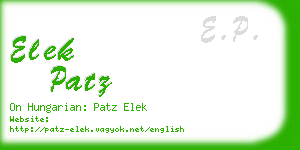 elek patz business card